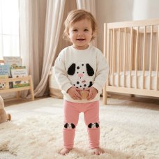J16524INF: Baby Girls Interactive Puppy Sweatshirt & Legging Outfit (9-24 Months)